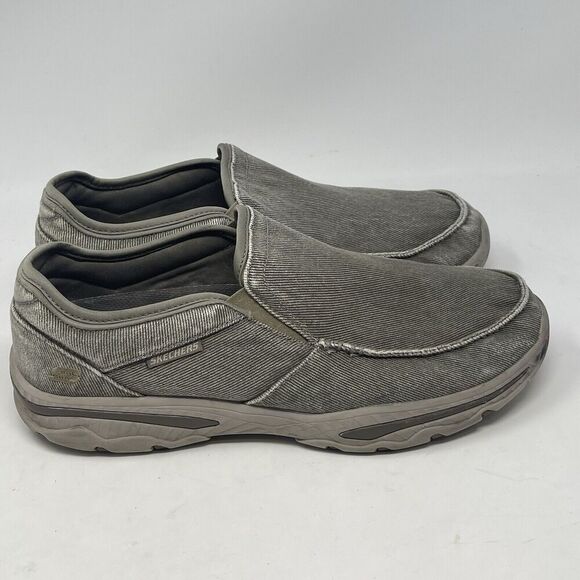 Skechers Creston Moseco Shoes Mens 10 Taupe Brown Canvas Slip On Memory Foam main image 10